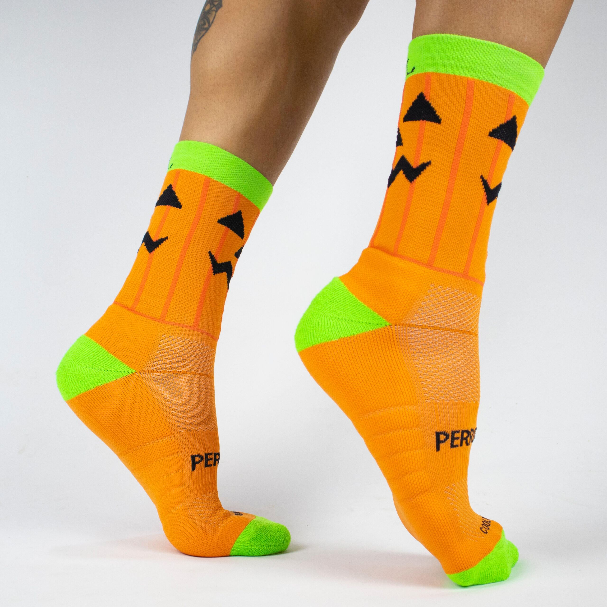 Calcetines Halloween Running Perro Loco unisex Calabaza Naranja 2/3