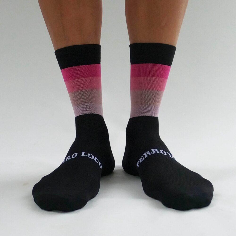 Calcetines Deportivos Ciclismo Perro Loco unisex Widow Negro y Rosa 3/3