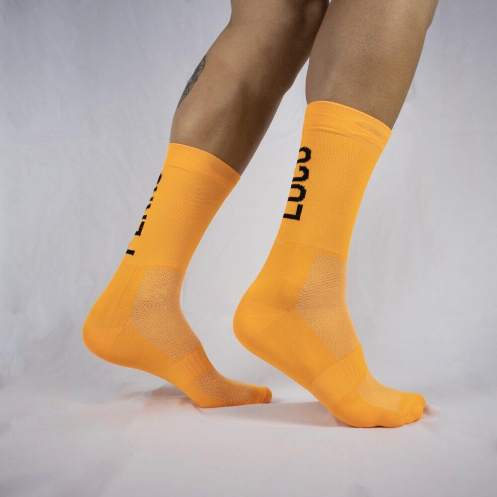 Calcetines Deportivos Ciclismo Perro Loco unisex Ultralight Naranja 2/3