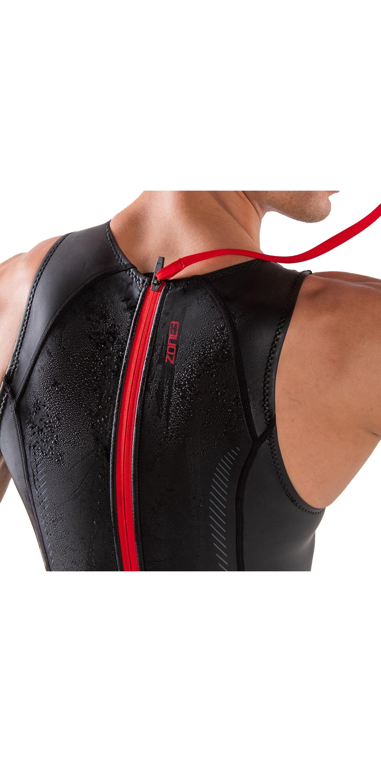 1.5mm Neoprene Kneeskin Sleeveless Shorty Wetsuit - / Red 4/6