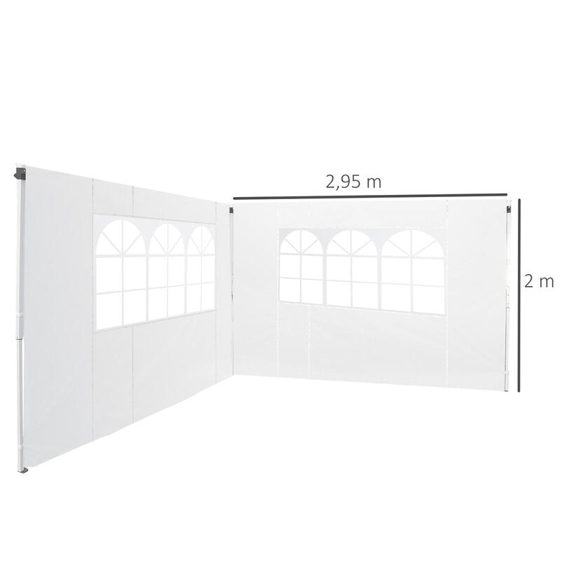 Paredes Laterais para Tenda 3x2 m Branco Outsunny