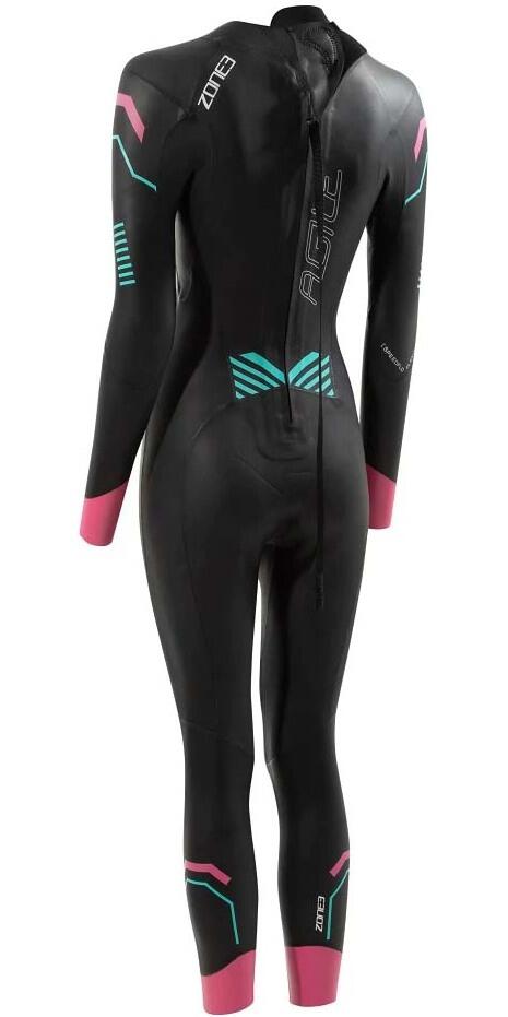 2024 Agile Swim Wetsuit - Black / Pink / Turquoise 3/7
