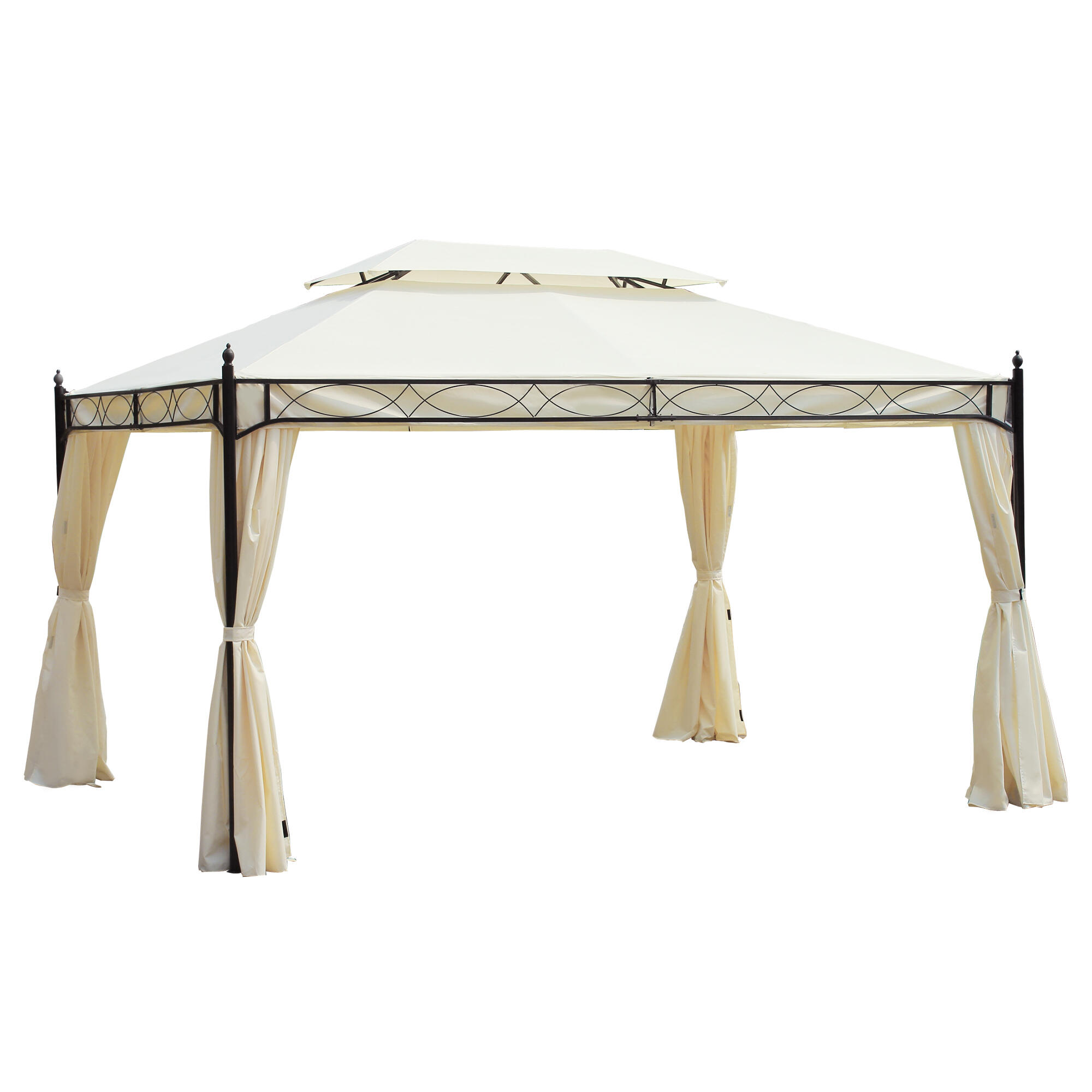 Pérgola de exterior 300x400x280 cm creme branco outsunny