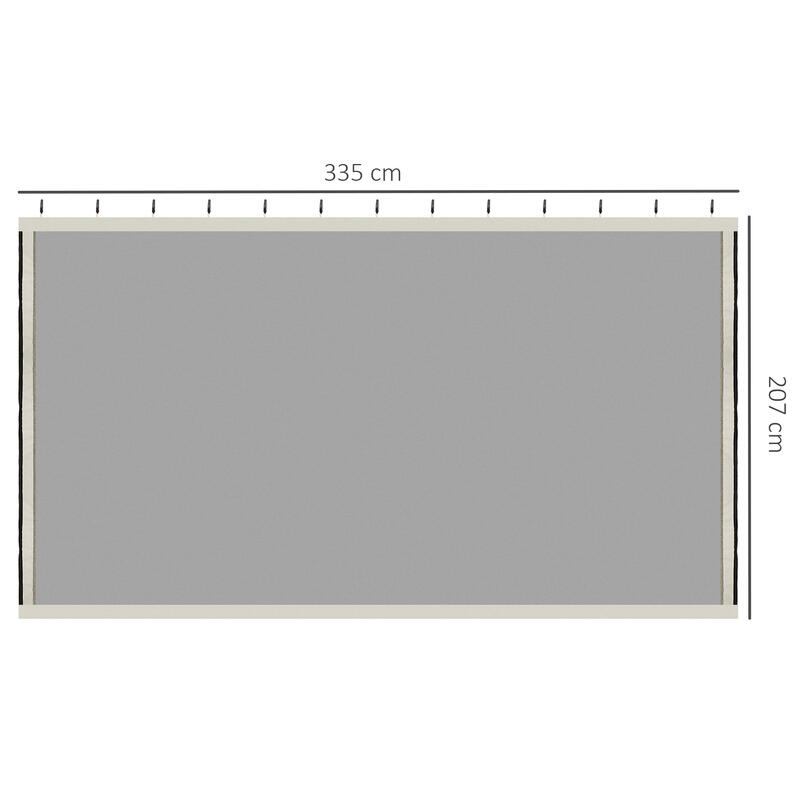 4 paneles laterales para carpa eventos deportivos  Outsunny negro 335x207cm