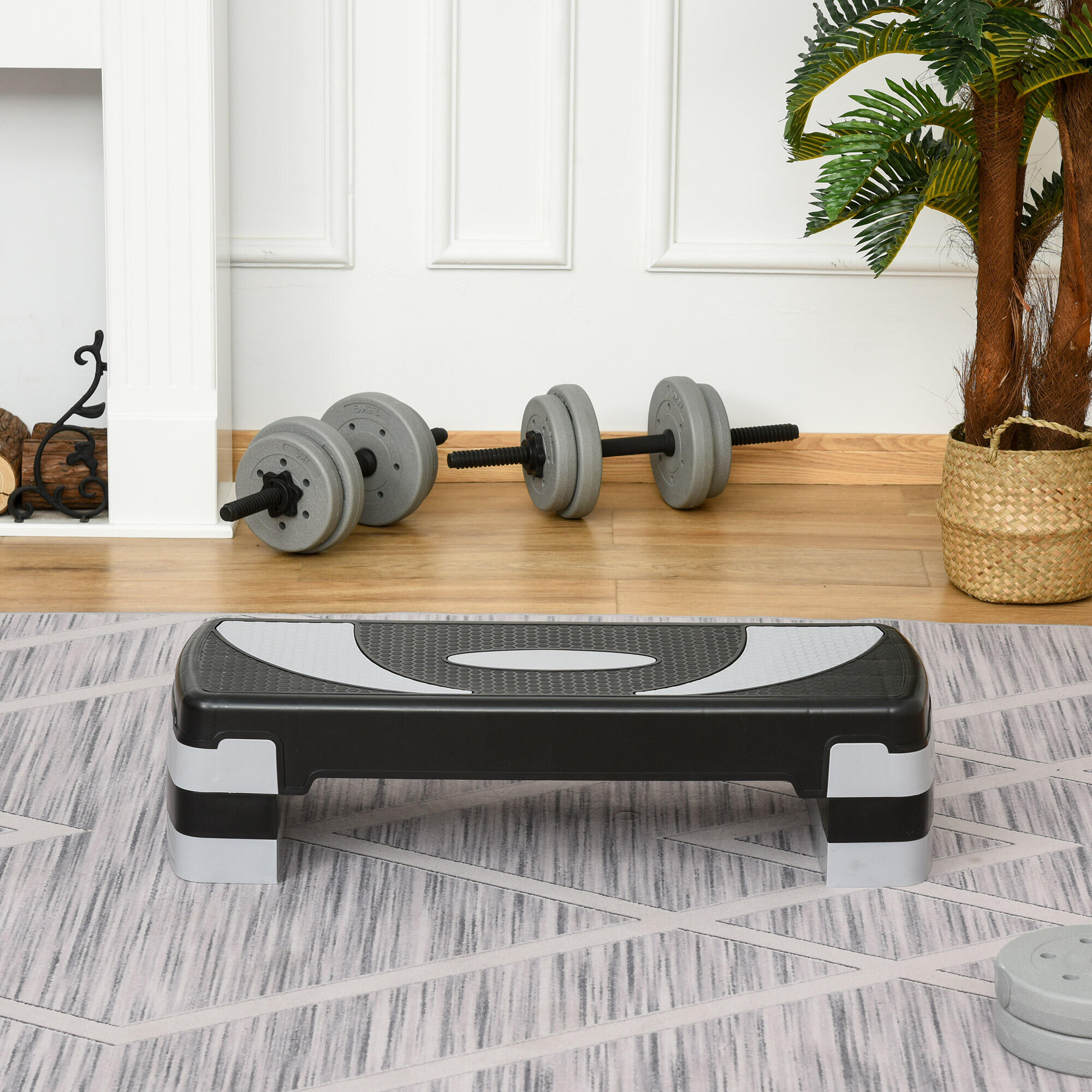 Step de Fitness Ajustável 10/15/20 cm HOMCOM Cinzento 2/7