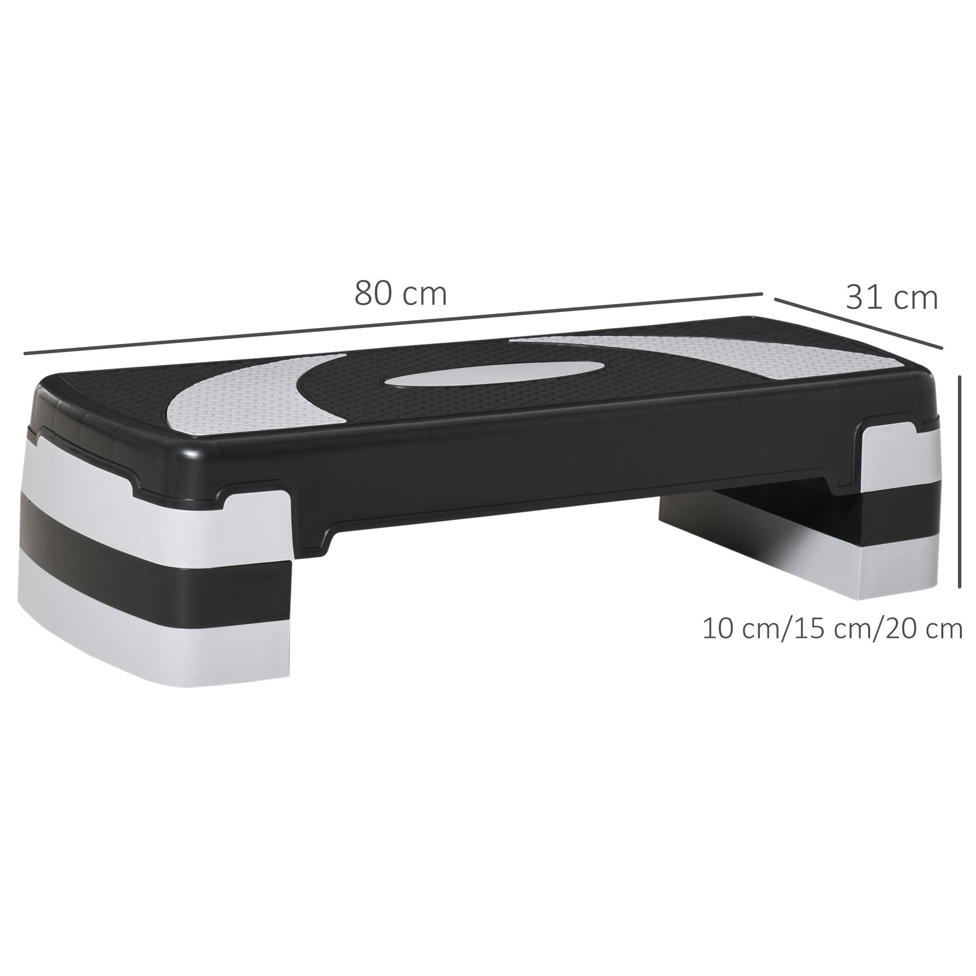 Step de Fitness Ajustável 10/15/20 cm HOMCOM Cinzento 3/7