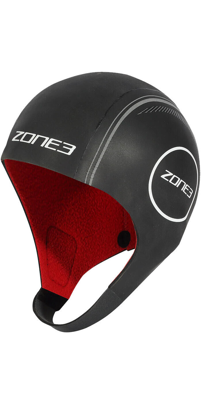 ZONE3 2024 Zone 3 Heat-Tech Wetsuit Cap - Black / Silver / Red