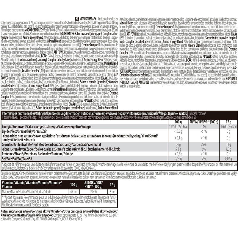 Nitrox Therapy - 340g Melocotón de Biotech USA