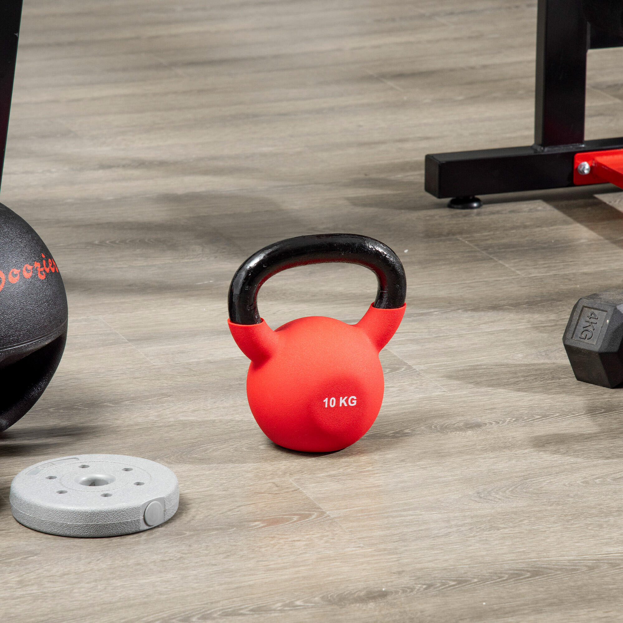 Kettlebell 19x12x22cm Vermelho HOMCOM 2/7