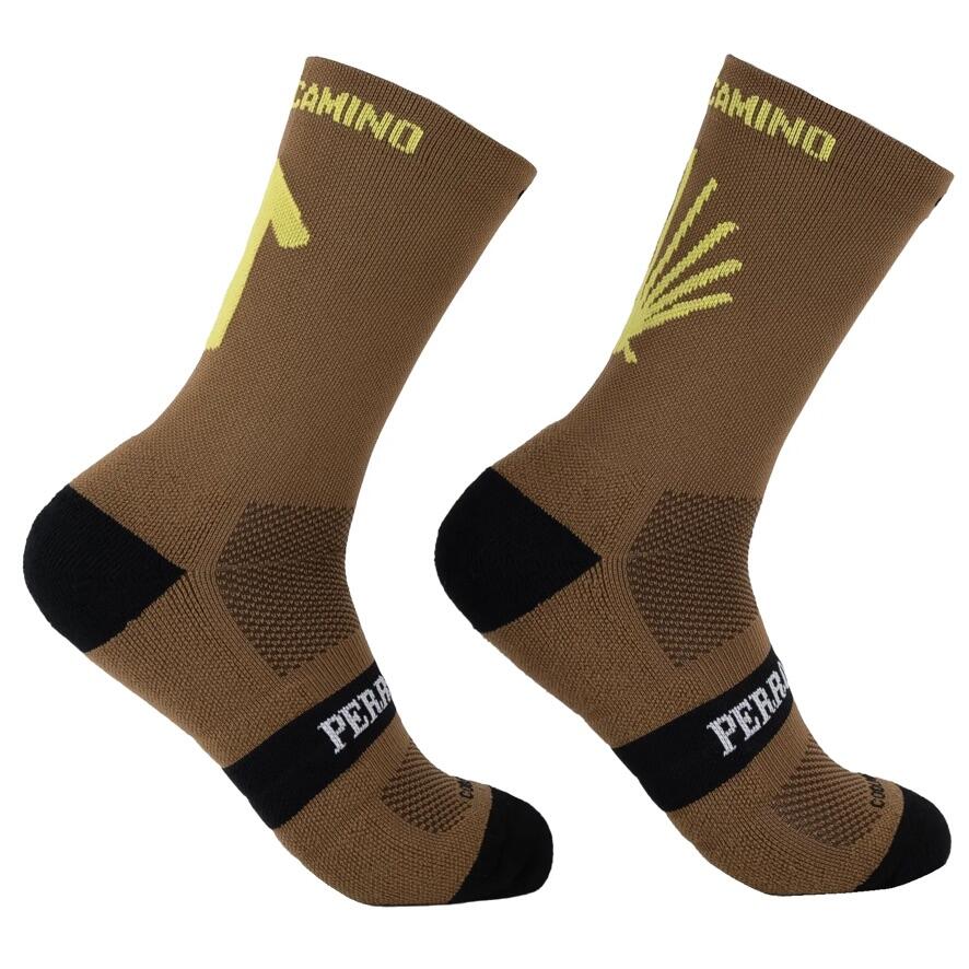 Calcetines Deportivos  Perro Loco unisex Camino de Santiago Marrón 2/3