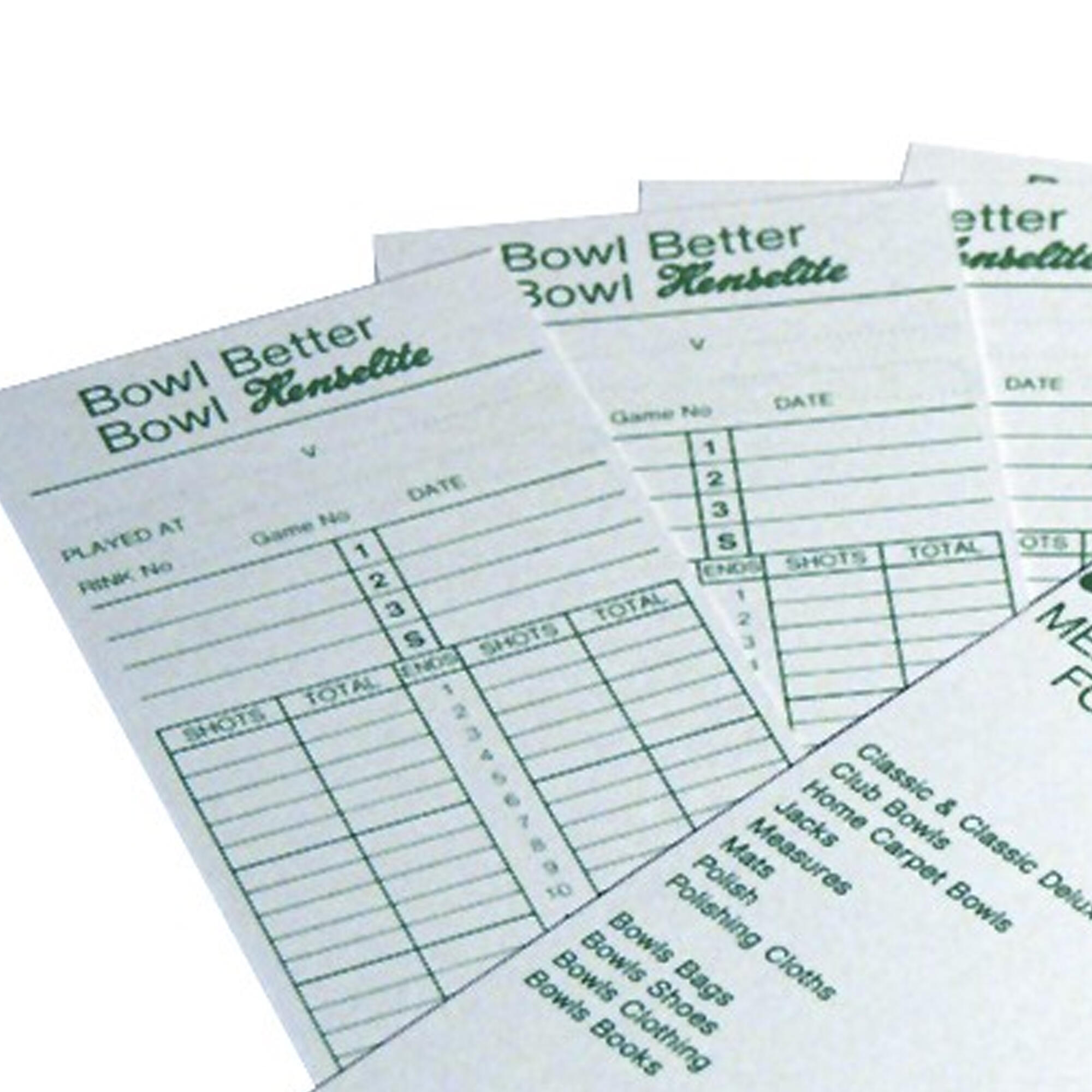BowlenScorekarten 100erPack Damen und Herren Weiß/Grün 2/3