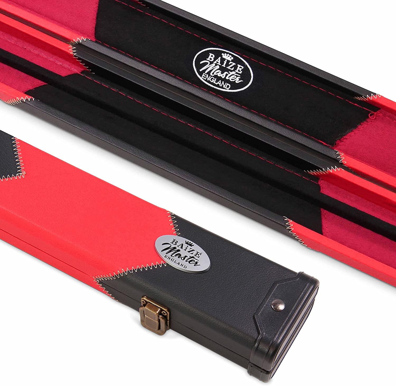 FUNKY CHALK Baize Master RED ARROW 2pc Deluxe Snooker Pool Cue Case with Matching Interior