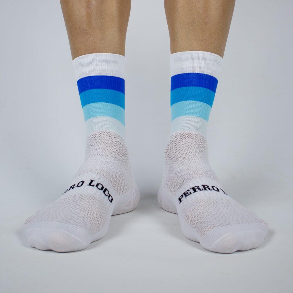 Calcetines Deportivos Ciclismo Perro Loco unisex Widow Blanco y azul 3/3