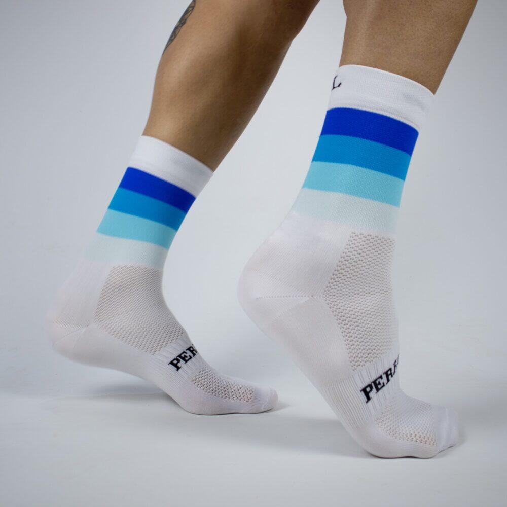 Calcetines Deportivos Ciclismo Perro Loco unisex Widow Blanco y azul 2/3