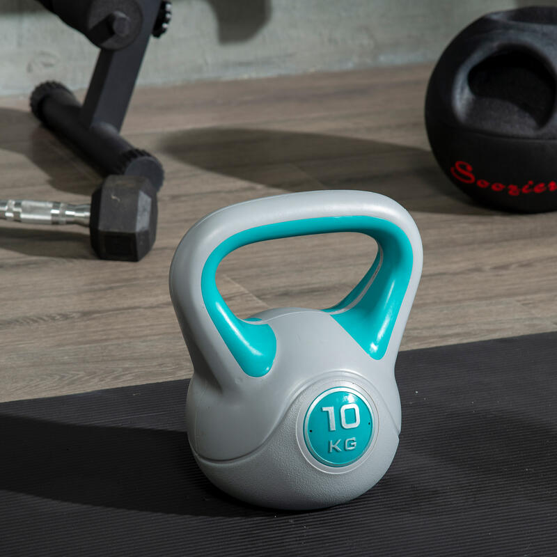 Kettlebell SPORTNOW 22x16x26cm Azul e Cinza