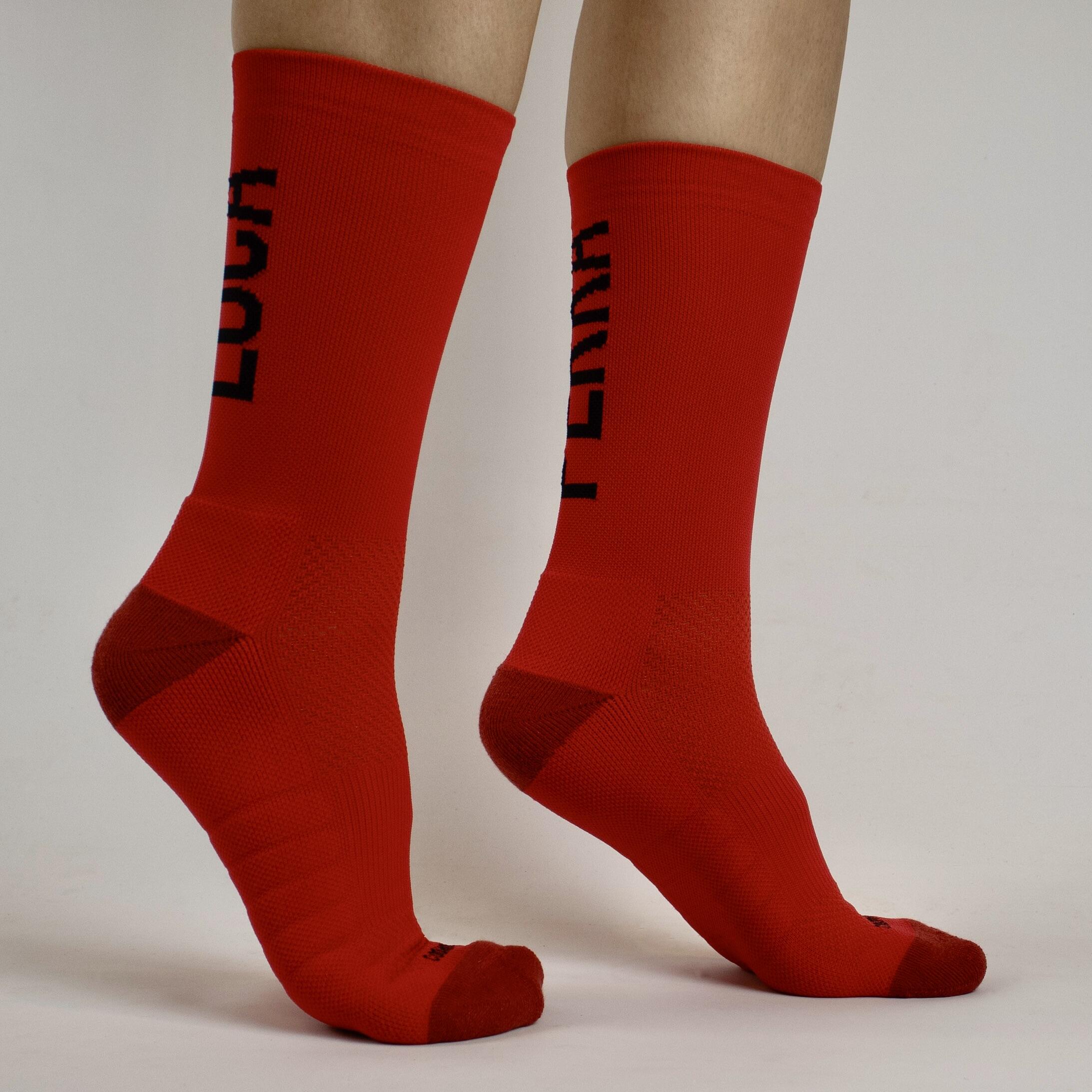 Calcetines Deportivos Running Perro Loco unisex Perra Loca Rojo 2/3