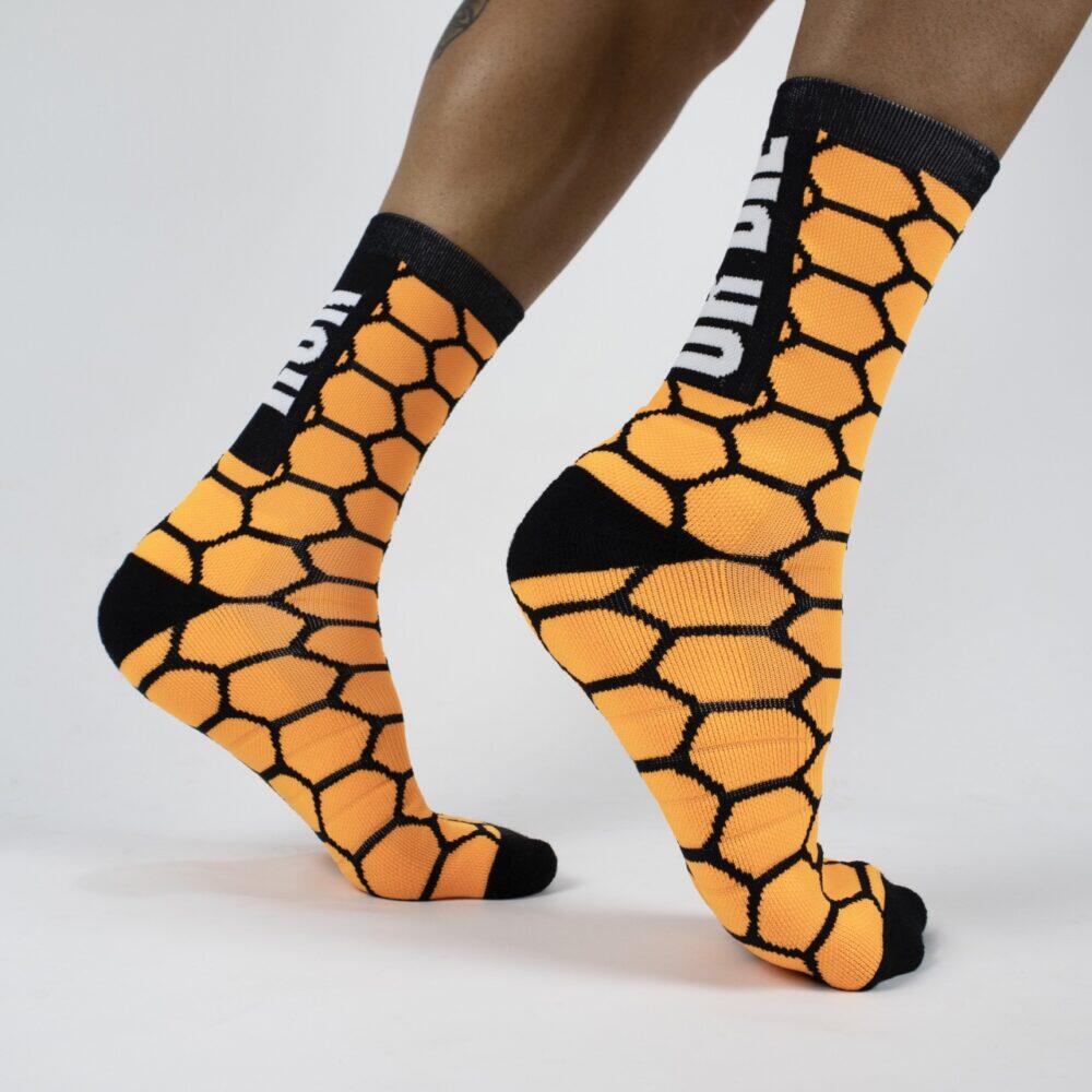 Calcetines Deportivos Running Perro Loco unisex Run Or Die Naranja 2/3