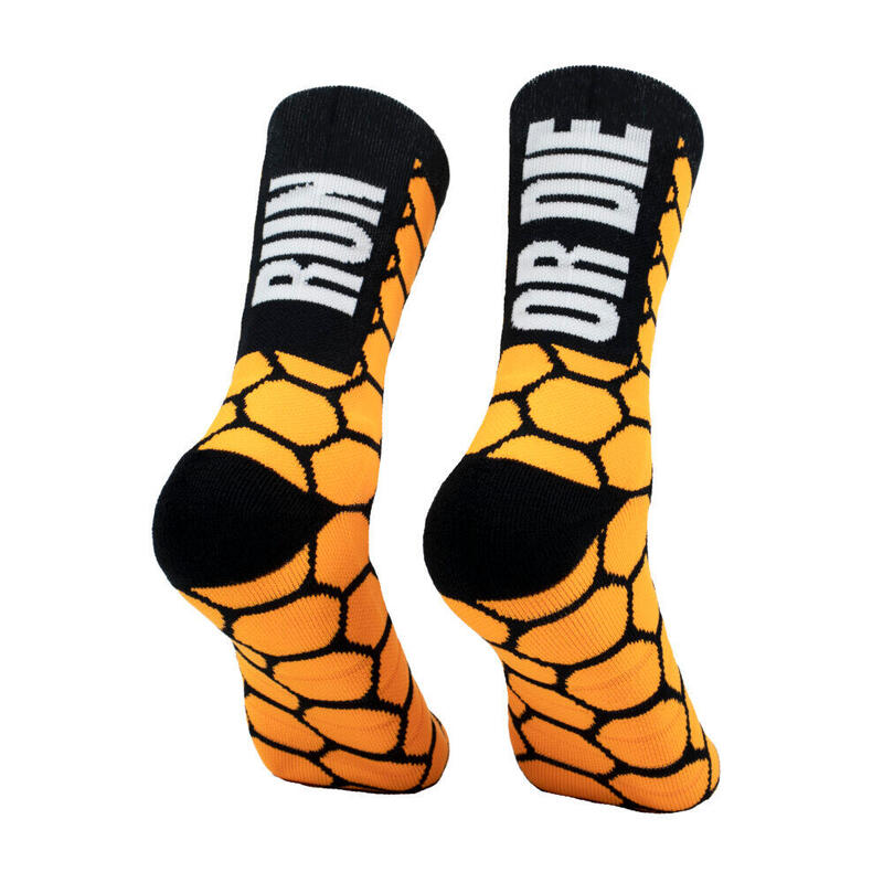 Calcetines Deportivos Running Perro Loco unisex Run Or Die Naranja