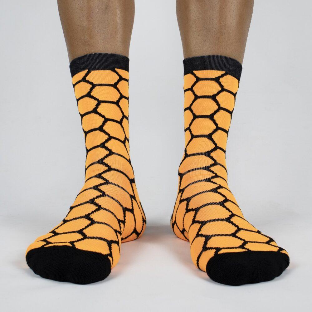 Calcetines Deportivos Running Perro Loco unisex Run Or Die Naranja 3/3