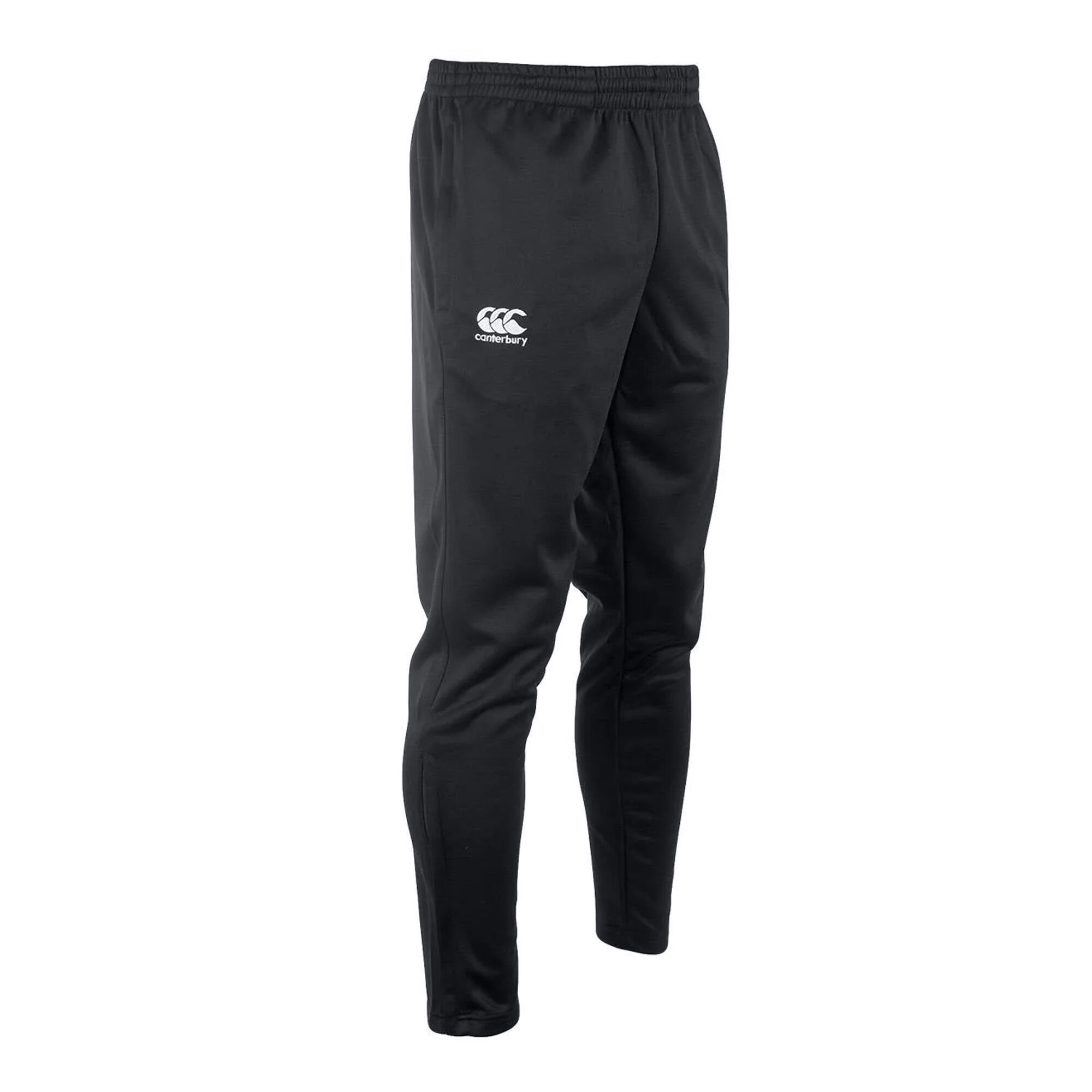 Childrens/Kids Tapered Stretch Jogging Bottoms (Black) 3/3