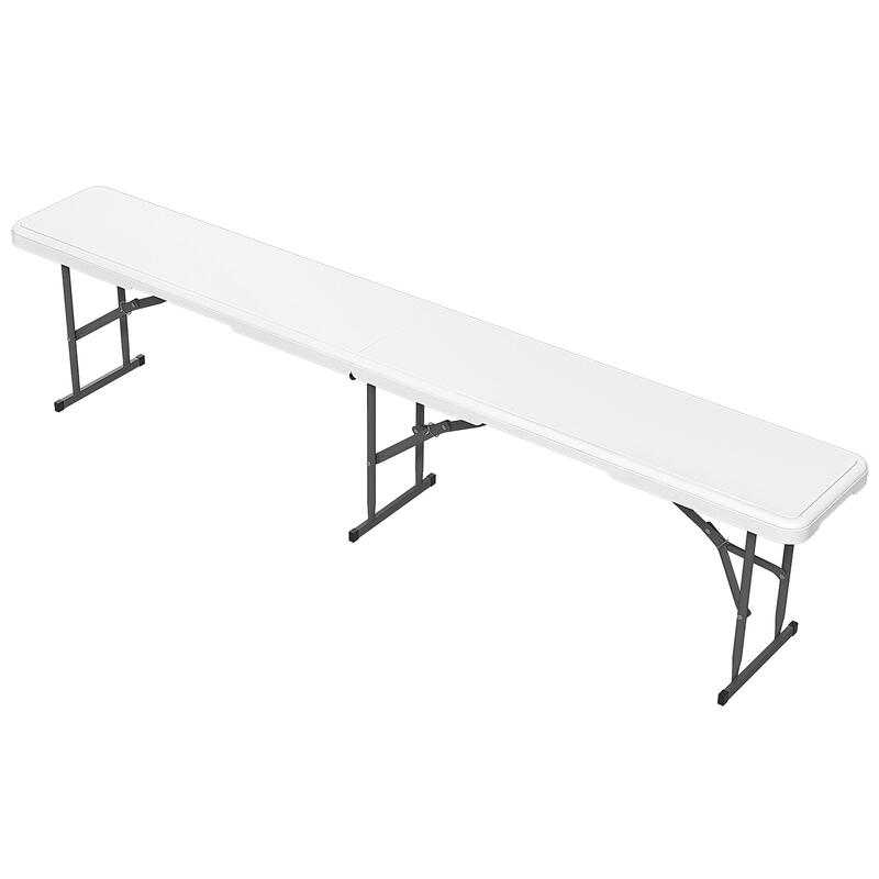 Banco de Camping Outsunny 183x28x43 cm Blanco