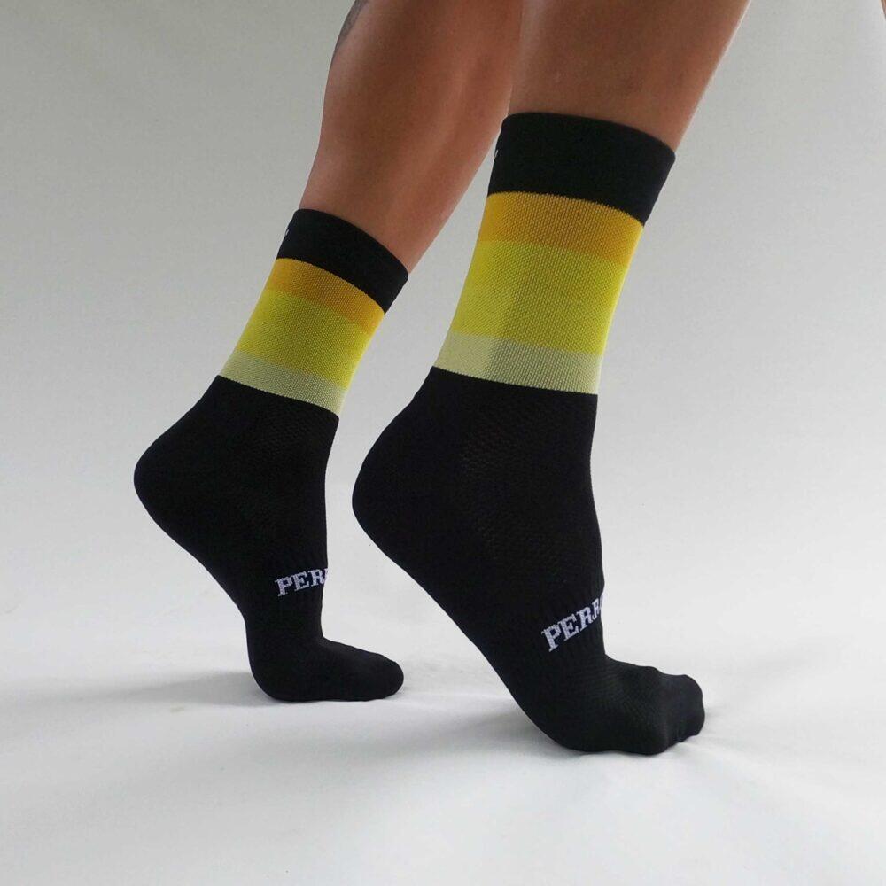Calcetines Deportivos Ciclismo Perro Loco unisex Widow Negro y Amarillo 2/3
