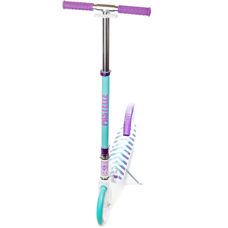 Scooter plegable Pastelle 200mm Blanco/Menta/Morado