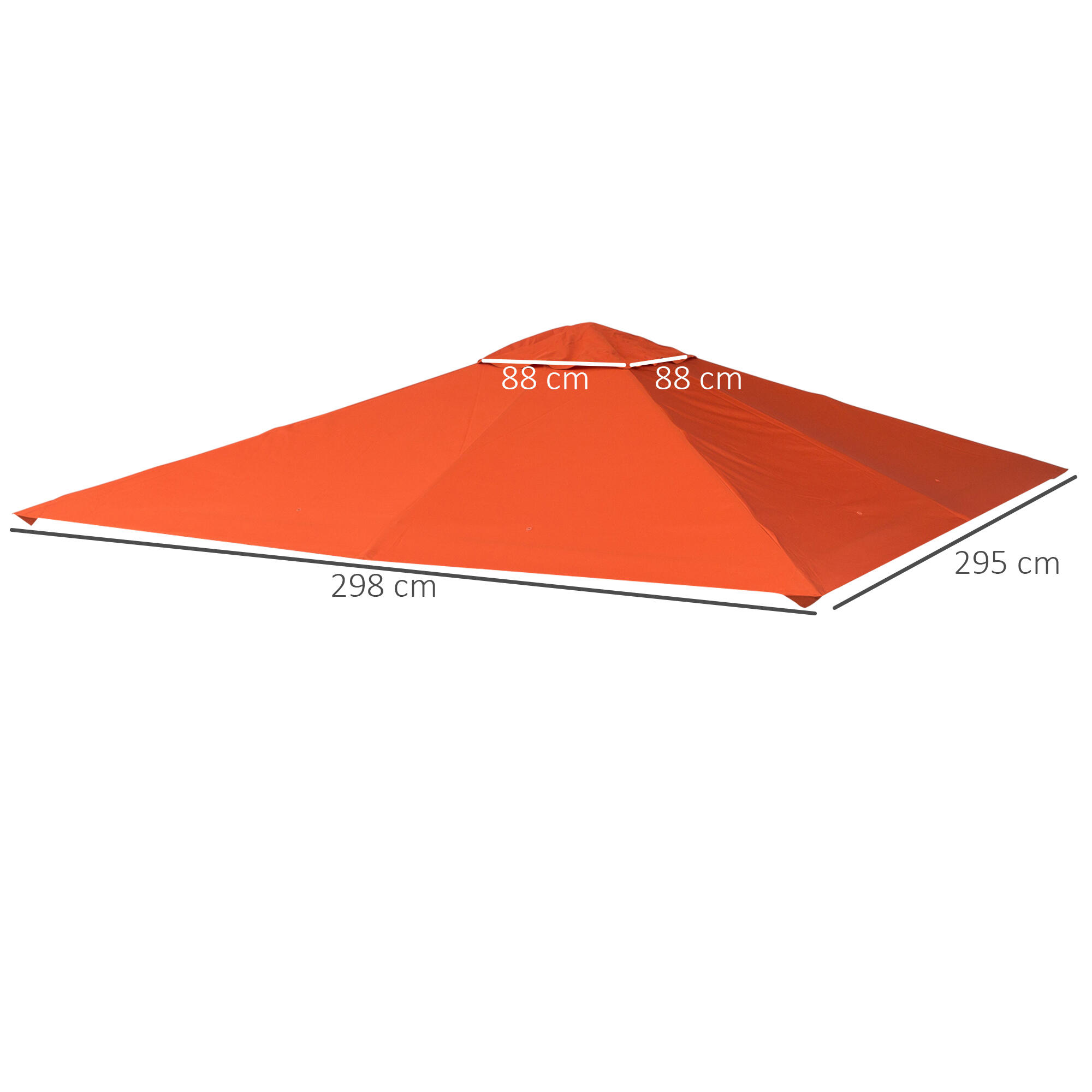 Cobertura de Reposição para Pérgola 300x300cm Laranja Outsunny 3/7