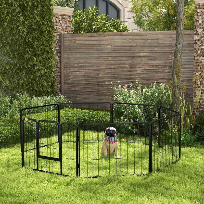 Parque para Perros PawHut 80x60 cm Negro