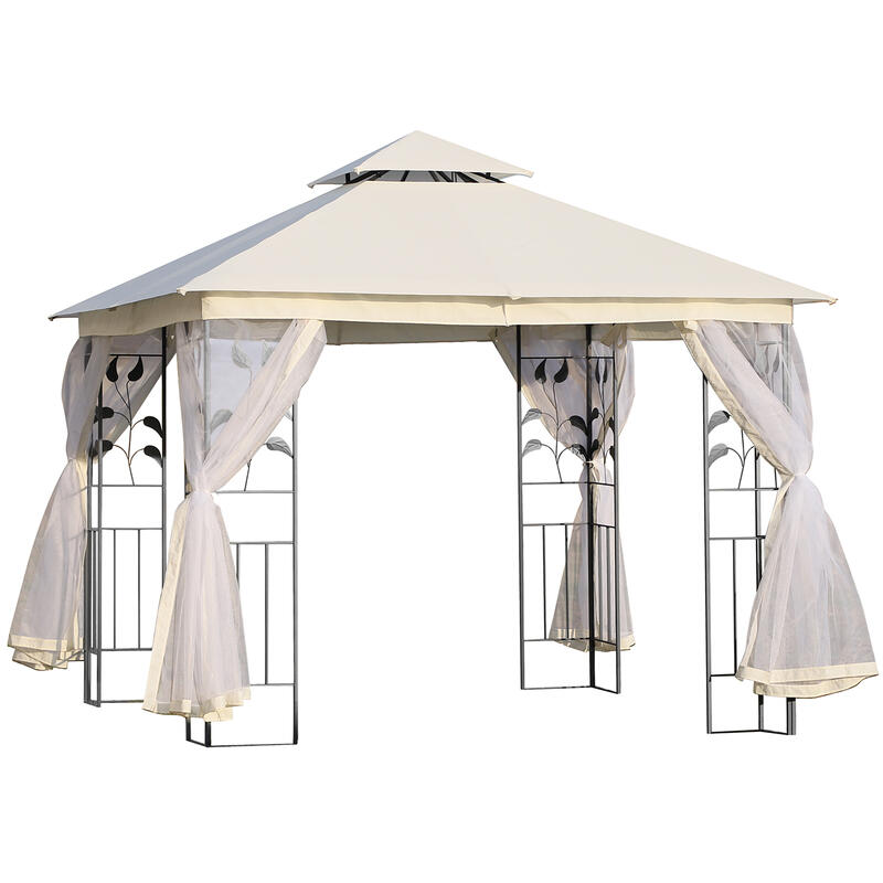 Carpa eventos deportivos blanco 300x300x265cm poliéster acero