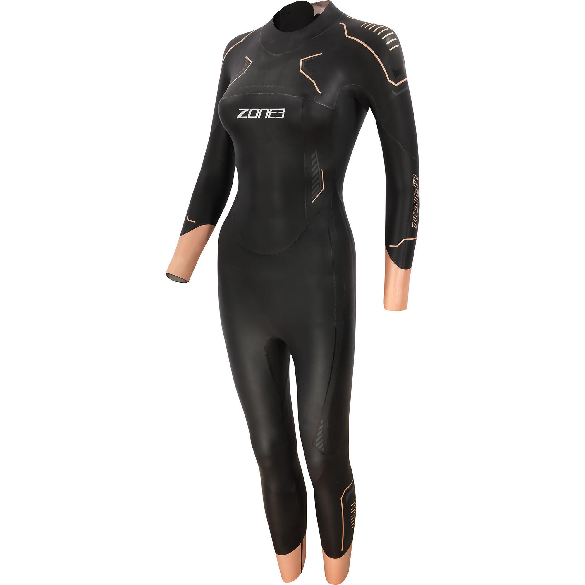 Zone3 - Combinaison De Triathlon Femme Zone3 Vision - Combinaison De Surf - Noir|rose - 36 Xs - Decathlon