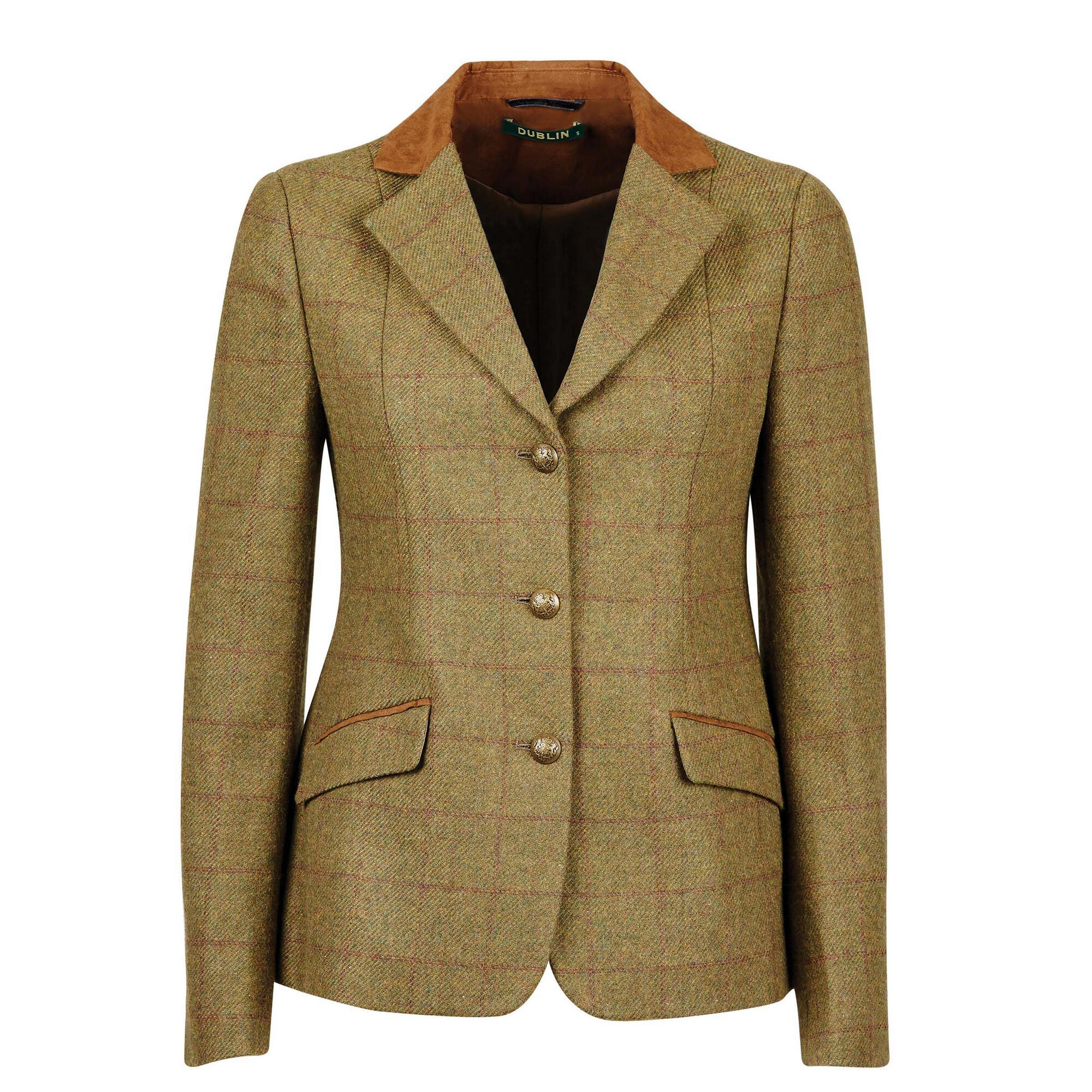 DUBLIN Womens/Ladies Albany Tweed Faux Suede Collar Tailored Jacket (Brown)