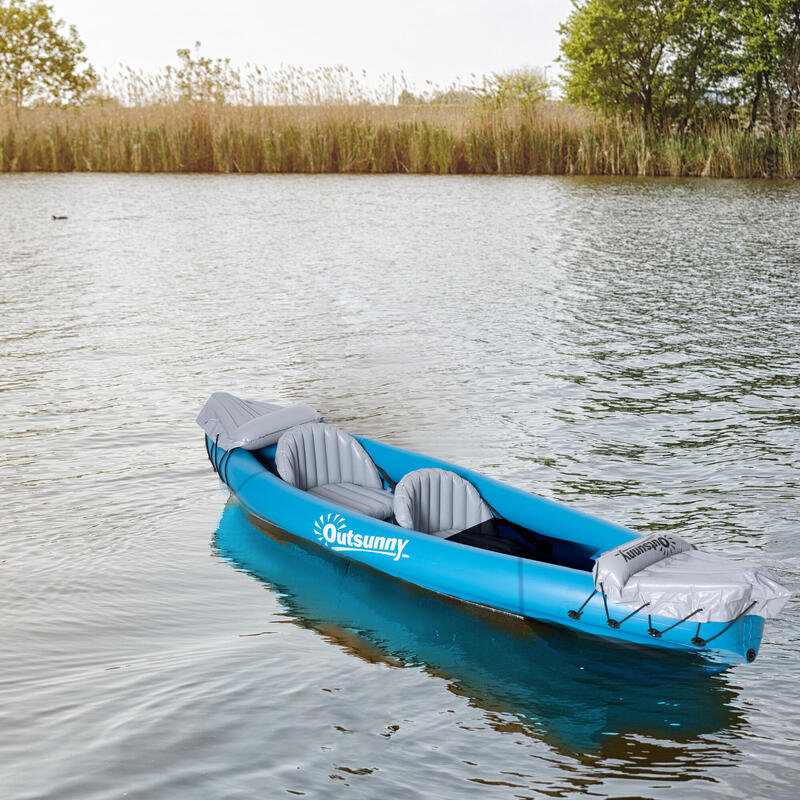 Kayak Insuflável 330x105x50 cm Azul Outsunny