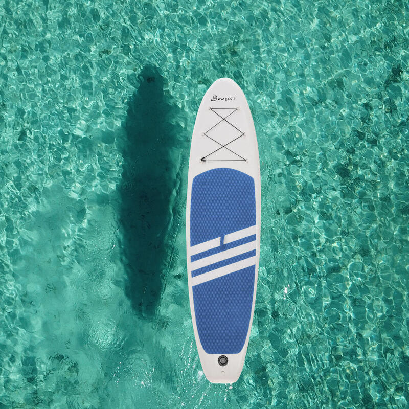 Prancha de Paddle Surf Insufável 305x80x15 cm Azul e Branco HOMCOM