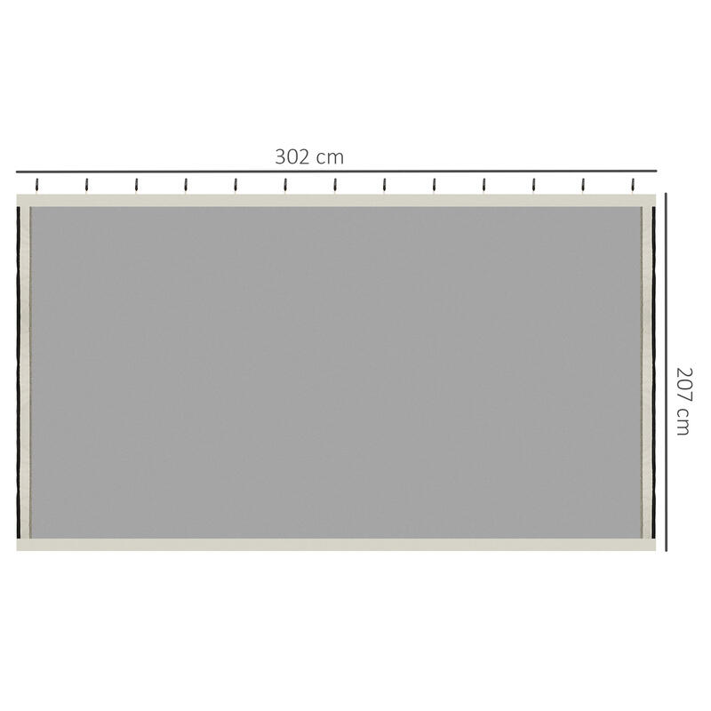 4 paneles laterales para carpa eventos deportivos Outsunny negro 302x207cm