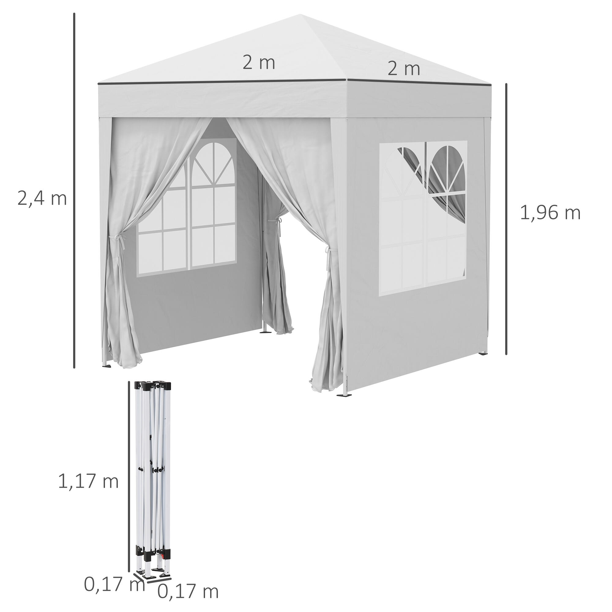 Tenda Dobrável 2x2x2,45 m Branco Outsunny 3/7