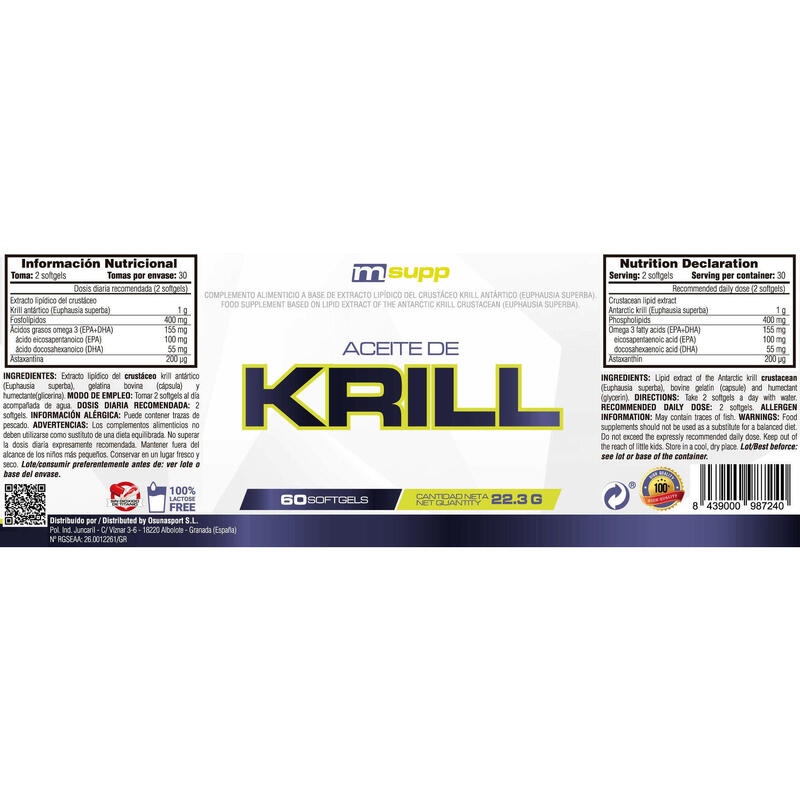 Aceite de Krill - 60 Softgels de MM Supplements