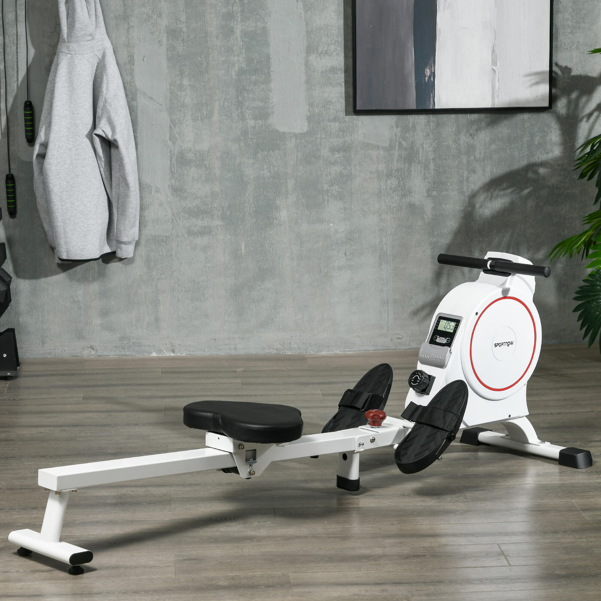 Máquina de remo 180x48x60 cm branco SPORTNOW 2/7