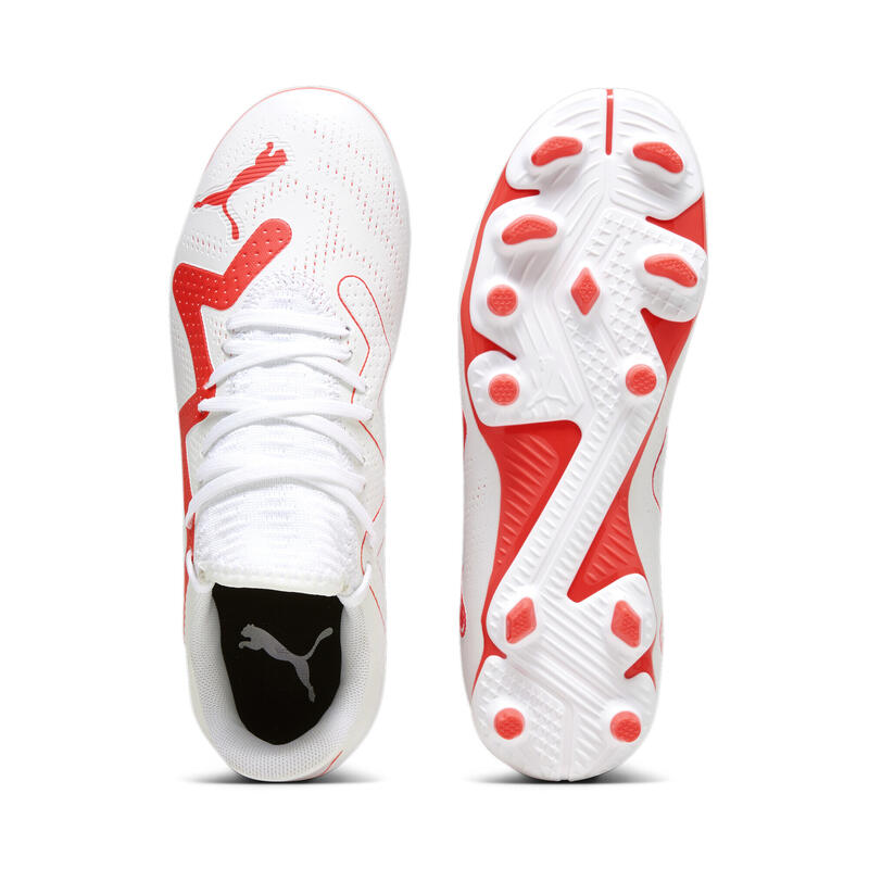 Scarpe da calcio FUTURE PLAY FG/AG da ragazzi PUMA White Fire Orchid Red