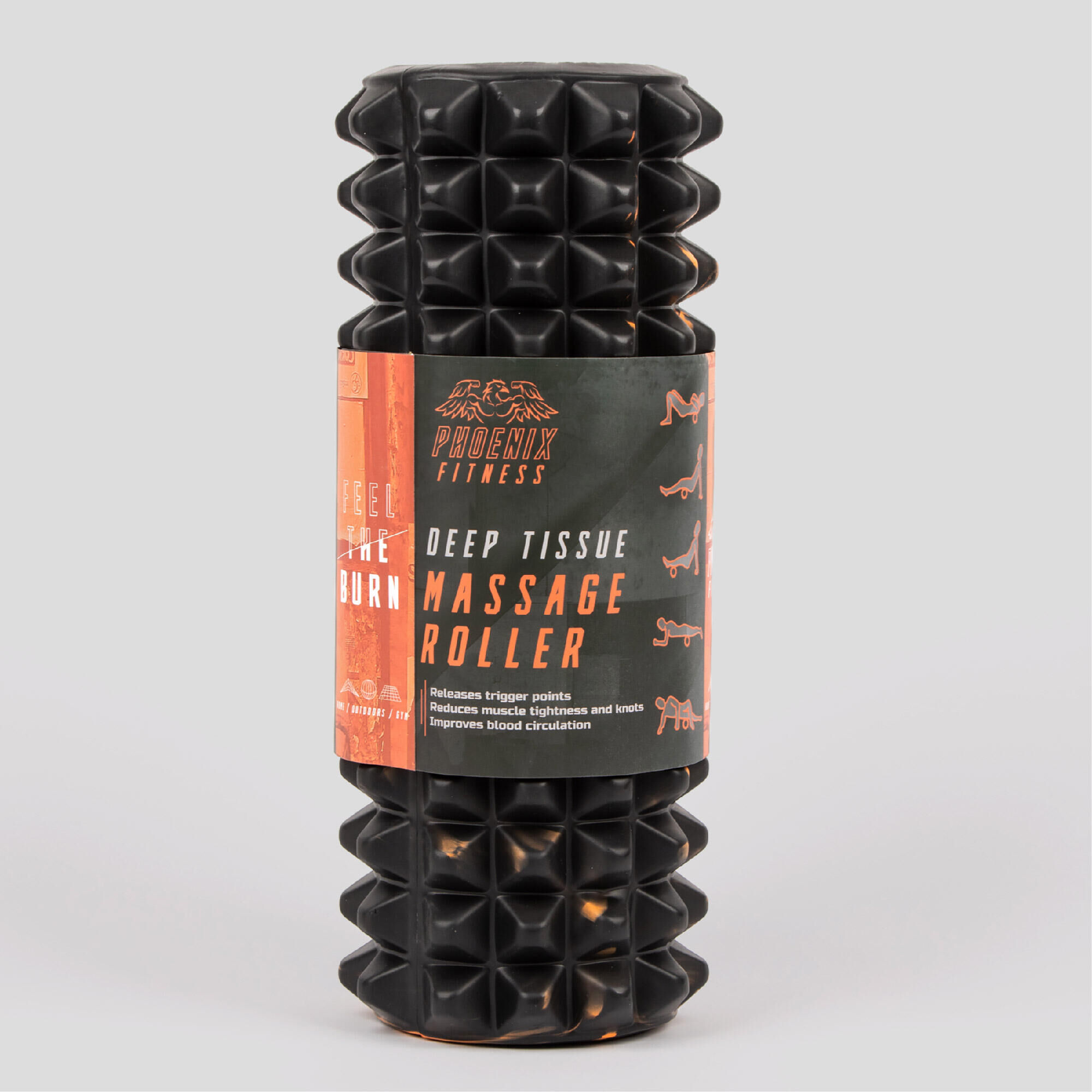 Fitness Foam Roller Length 90 cm Diameter 15 cm - Black - Decathlon