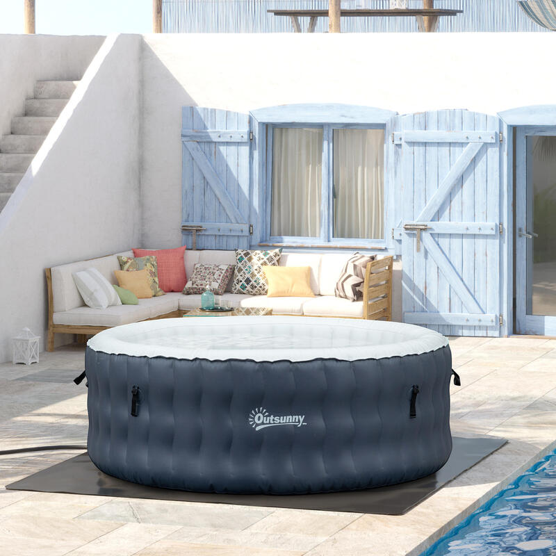 Jacuzzi Insuflável Outsunny 195x195x68 cm Azul