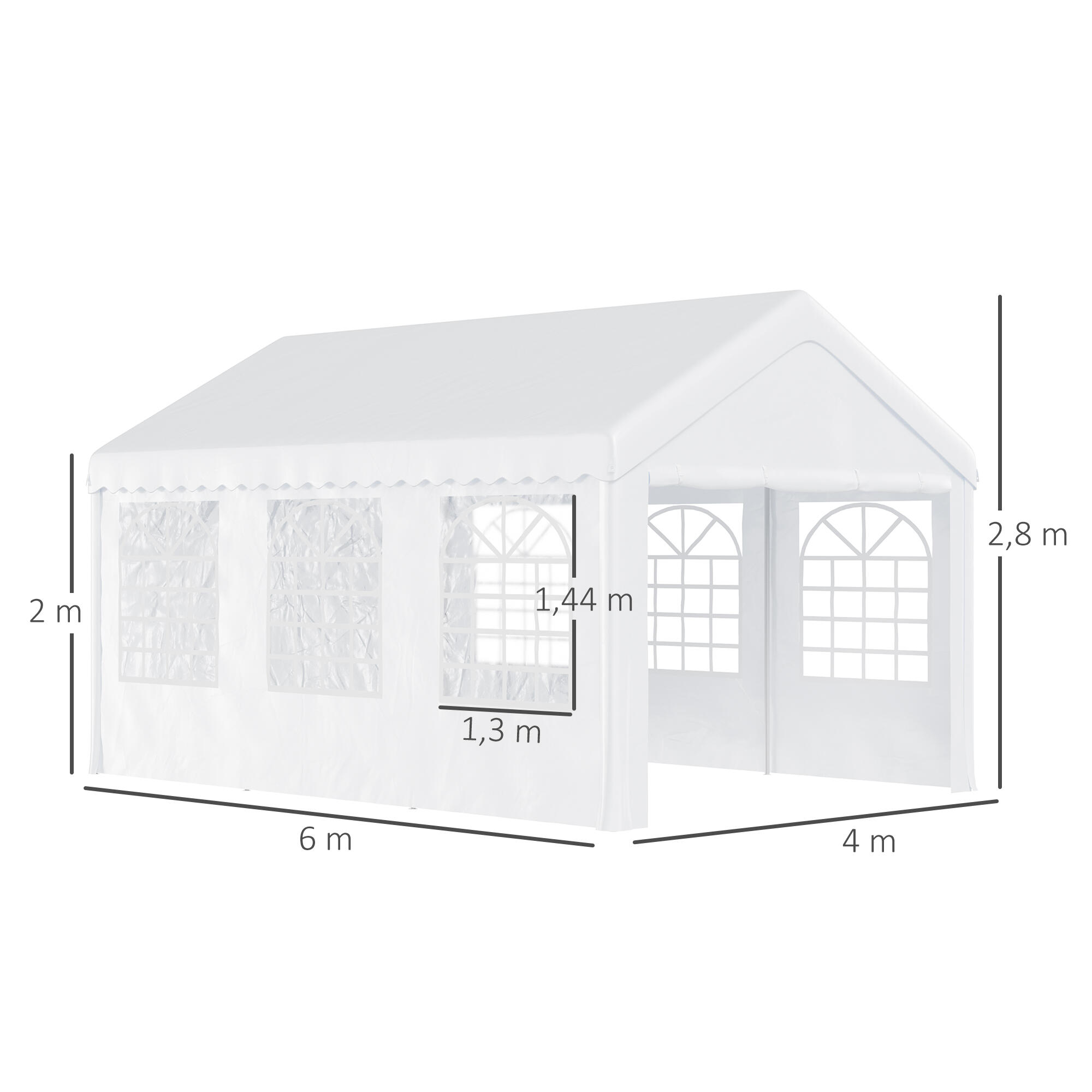 Carpa Evento Deportivo 600x400x280 cm BLANCO 3/7
