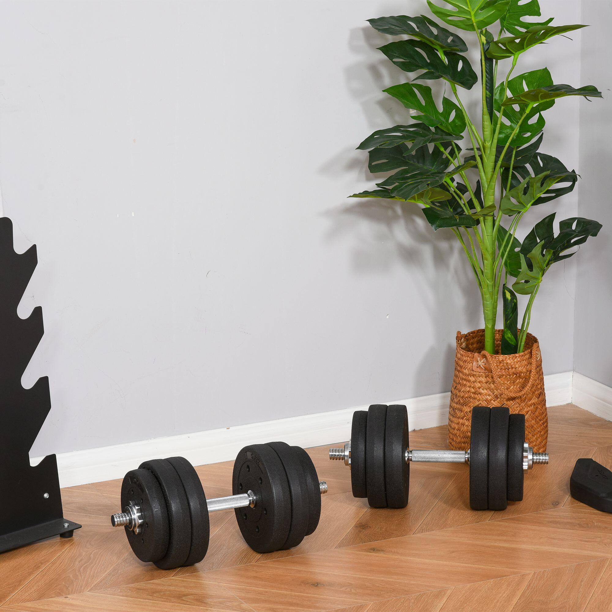 Conjunto de Halteres 43x18x7.5 cm Preto HOMCOM 2/7
