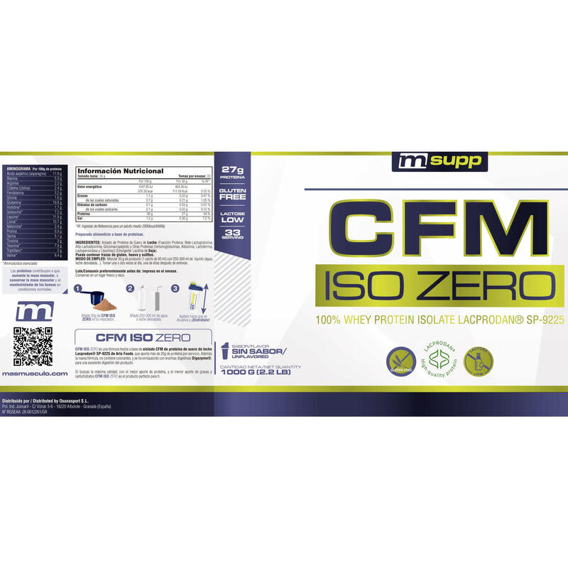 CFM ISO Zero - 1Kg Neutro de MM Supplements