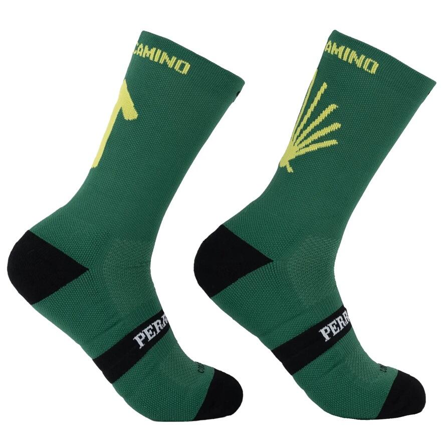 Calcetines Deportivos  Perro Loco unisex Camino de Santiago Verde 2/3