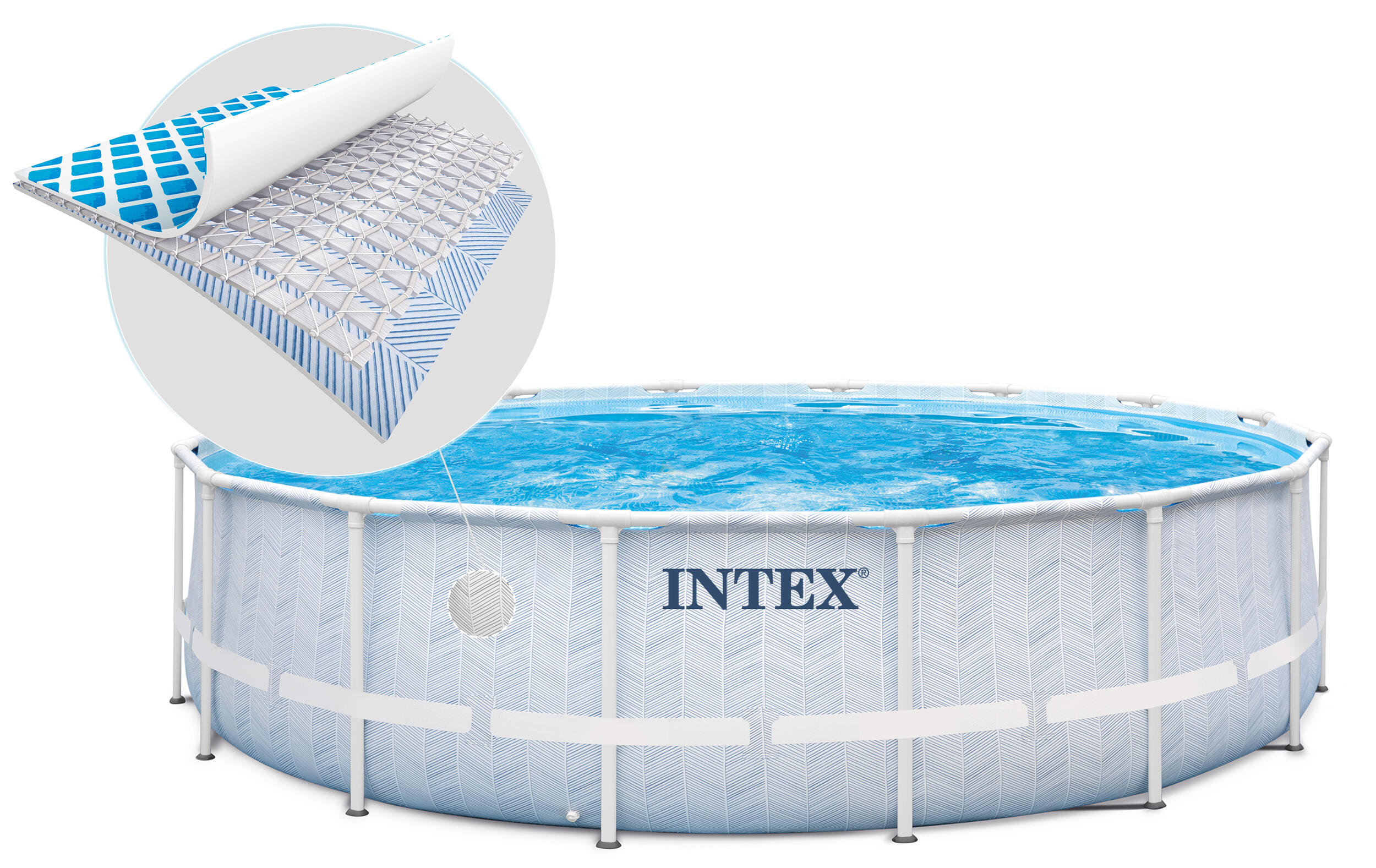 Piscina desmontable circular 19.156 L c/depuradora Chevron Prism Frame INTEX 2/7