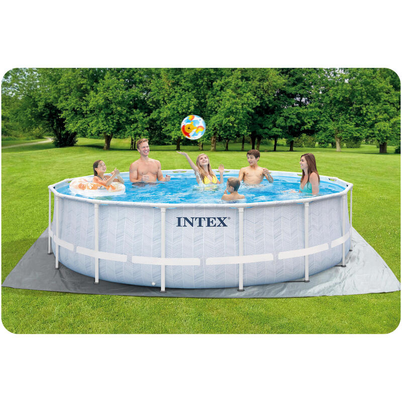 Piscina circular desmontável L c/estação de tratamento Chevron Prism Frame INTEX
