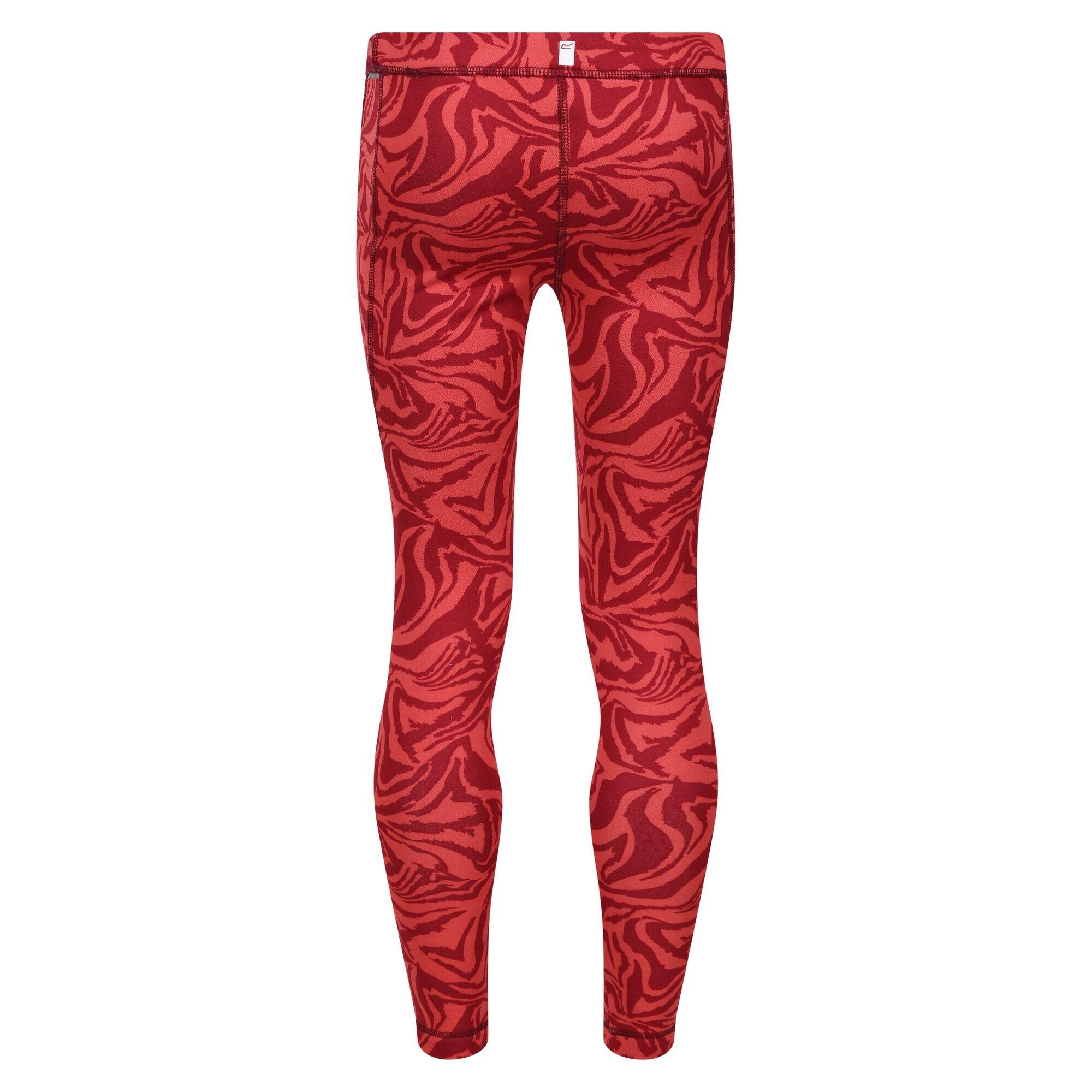 Childrens/Kids Barlia Zebra Print Winter Leggings (Mineral Red) 2/5