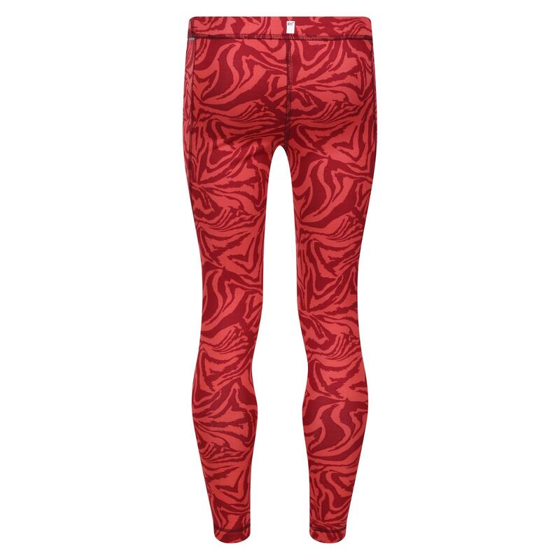Leggings Barlia Diseño Estampado de Cebra Invierno para Niños/Niñas Rojo Mineral