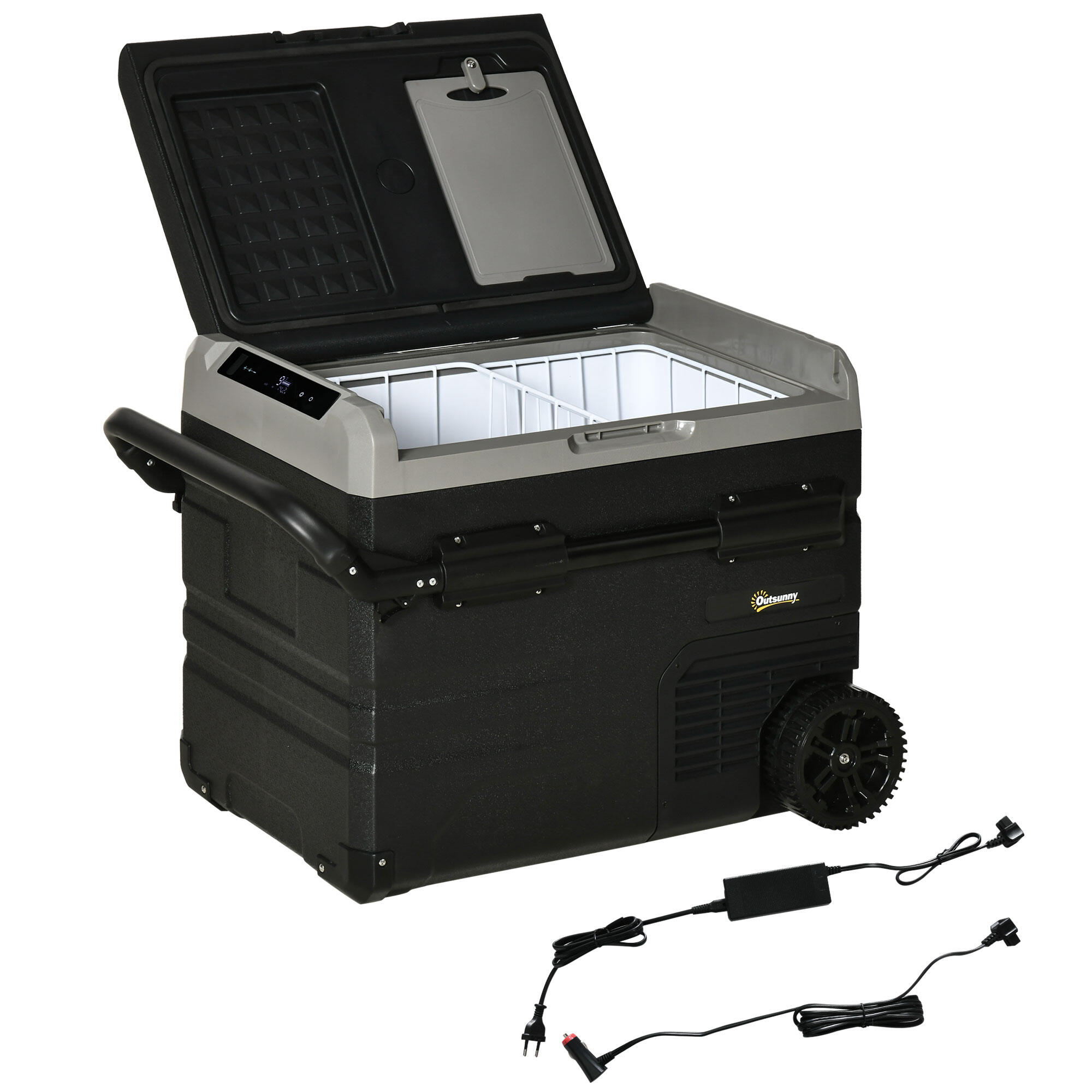 Congelador de Compresor Outsunny 71.1x46x57.1 cm Negro 2/7